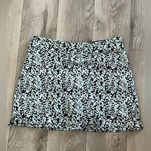 Tranquility Stylish Black and White Patterned Skirt with shorts underneath
